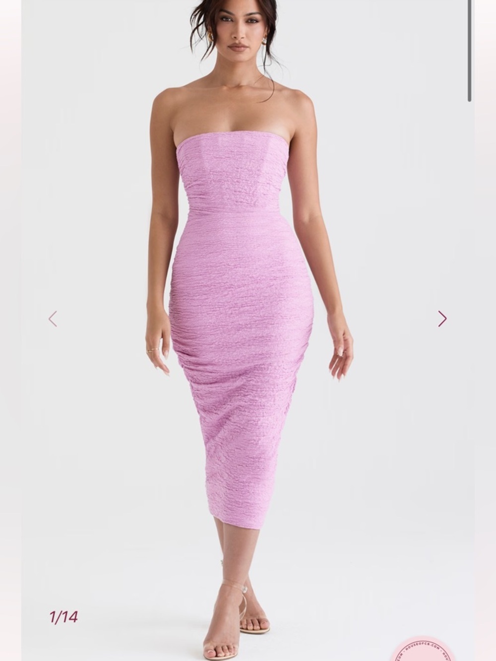 Tana Ruched Corset Strapless Midi
Dress
HOUSE OF CB - Picture 2 of 6